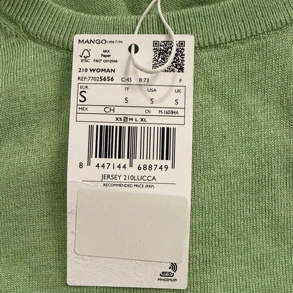 Mango Aqua Green Fine-knit Crew-Neck Sweater/NWT/S - Picture 10 of 16